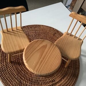 Handmade Dollhouse Table and Chairs
